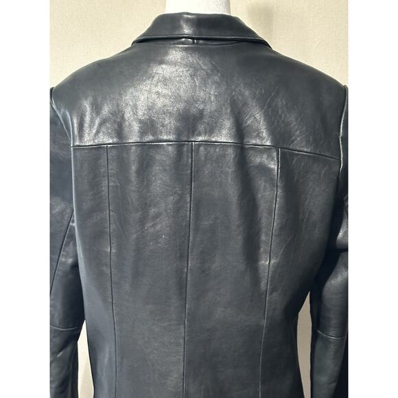 Wilson’s Genuine Leather Women’s Sz L Pelle Studio Black Blazer Jacket Coat - Picture 8 of 16